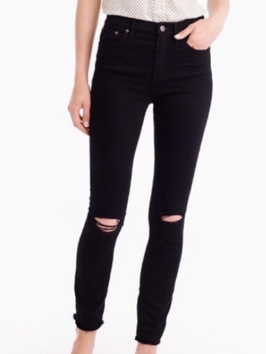 J.Crew High Rise Lookout Distressed Skinny